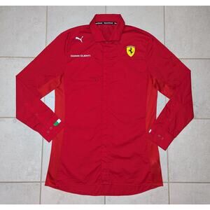 Scuderia Ferrari F1 Team PUMA Men's Large Slim Fit Long Sleeved Shirt Red Racing